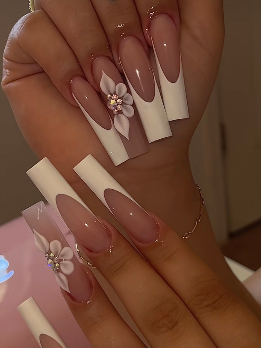 Elegantes florales Design Press-On Nagelset Brehn