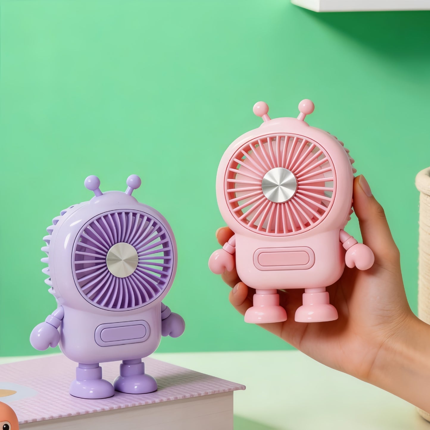 Damen Tragbarer USB Mini-Ventilator im kreativen Roboterdesign Brehn