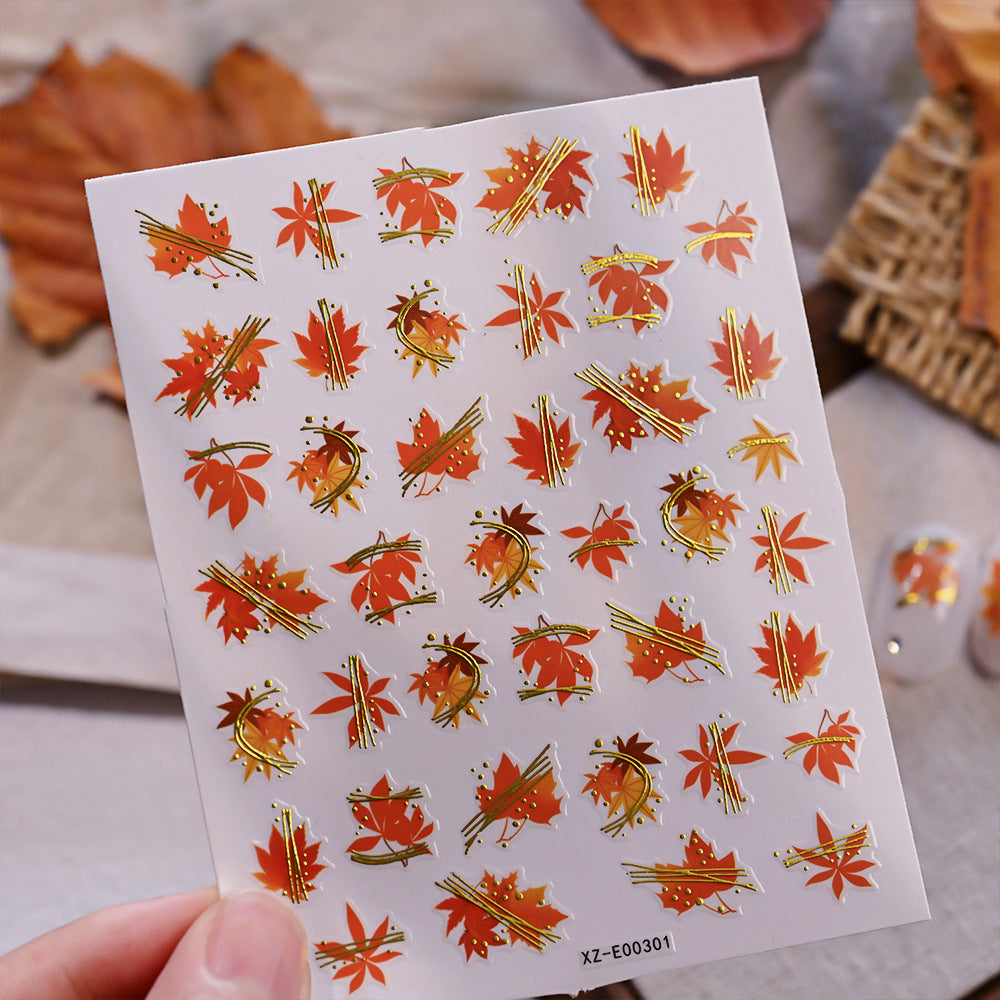 Herbstblatt Nagelkunst Aufkleber