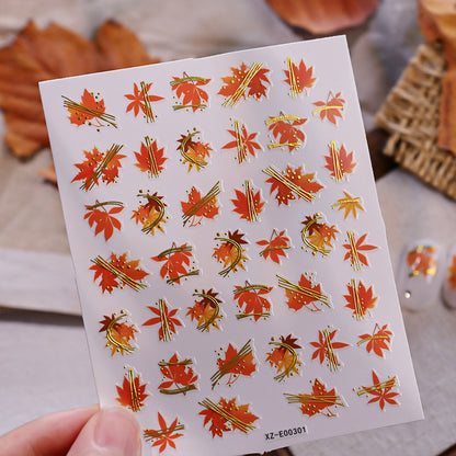 Herbstblatt Nagelkunst Aufkleber