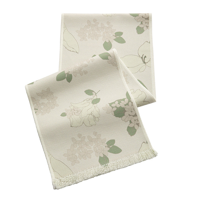 Gewebter Tischläufer mit floralem Jacquardmuster und Fransensaum Brehn
