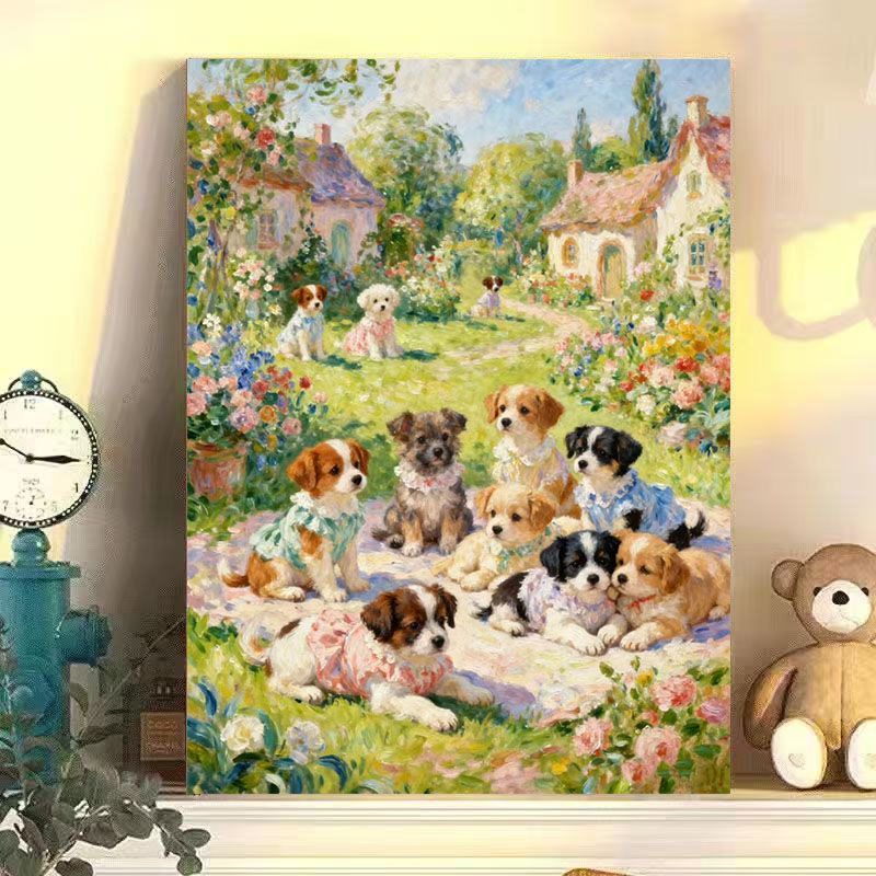 Verspielt Kaninchen Szene Leinwand Kunst Druck Brehn
