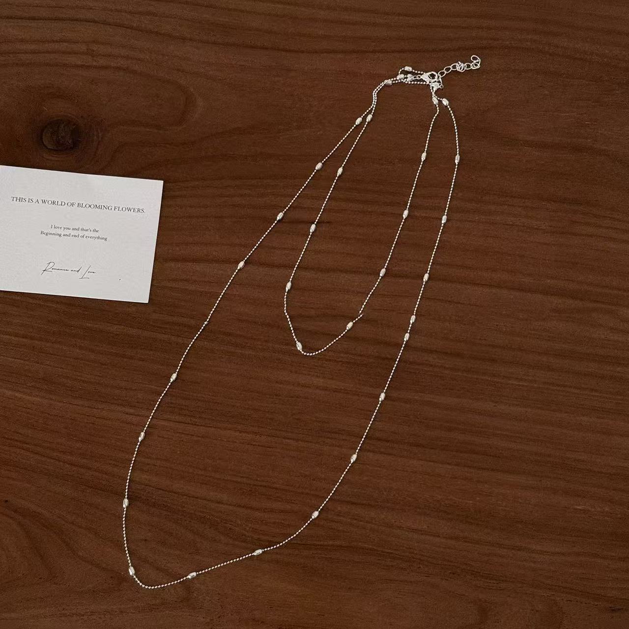 Delikate Silber Schichtkette Halskette Brehn