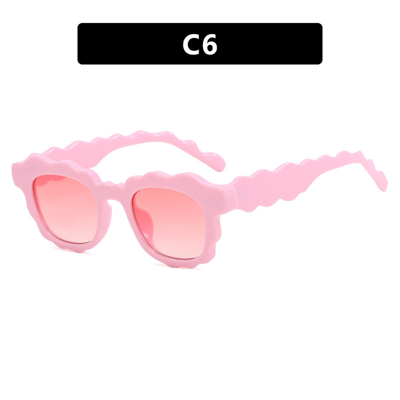 Damen modische Sonnenbrille mit gewelltem Rahmen Brehn