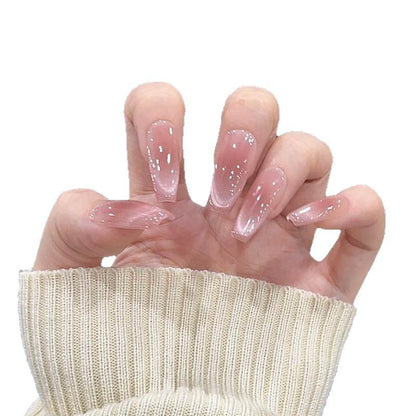 Glänzende lange Tipp-Nagelerweiterungen