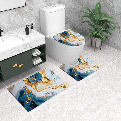 Künstlerisches Marmor Druck Badmatte Set