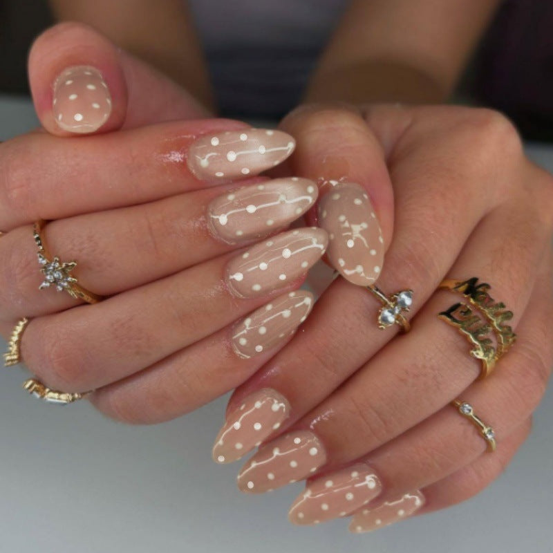 Künstlerisches Press-On-Nagelset mit Punkte-Design Brehn 1787225399