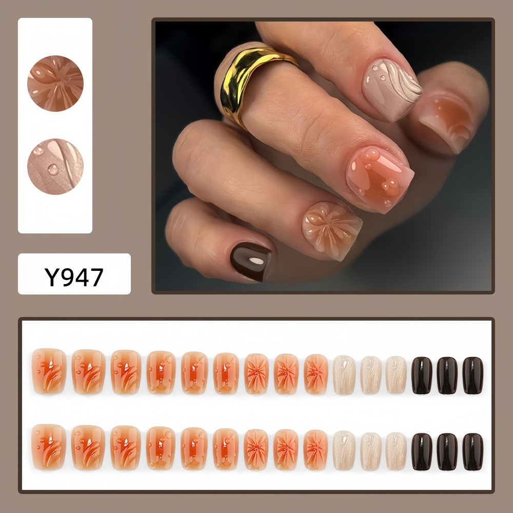 Kunstnail-Set mit Wunderschönem 3D-Blumen-Design Brehn