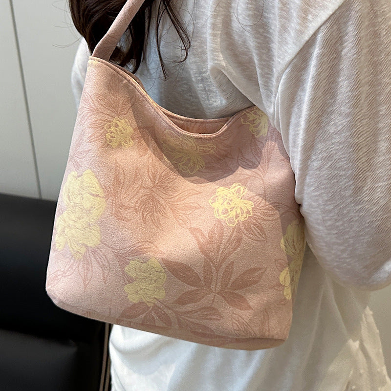 Bestickte florale Schultertasche