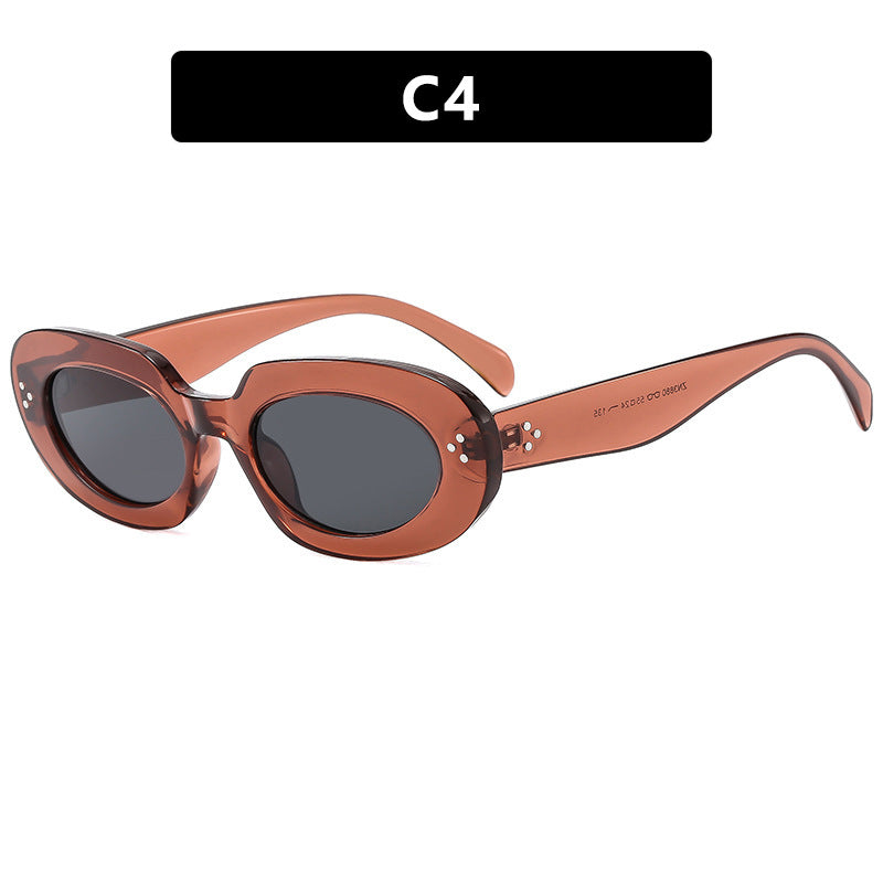 Damen modische Sonnenbrille mit einzigartigem ovalen Rahmen und schützenden Gläsern Brehn
