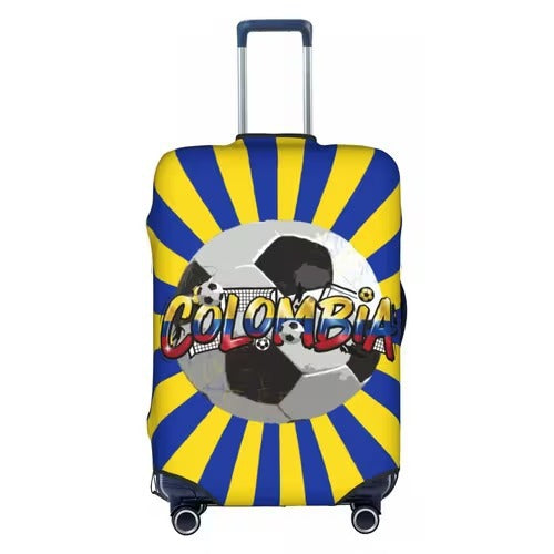 Unisex nan elastische Kofferschutzhülle mit Fußball-Argyle-Motiv, reißfestes Stretchcover für Trolley mit Griff- und Rollenöffnungen Brehn