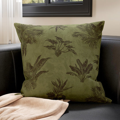 Botanical Microfiber Suede Throw Pillow Cover with Hidden Zipper
