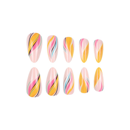 Artistische Ombre Swirl Press-On Nägel Brehn