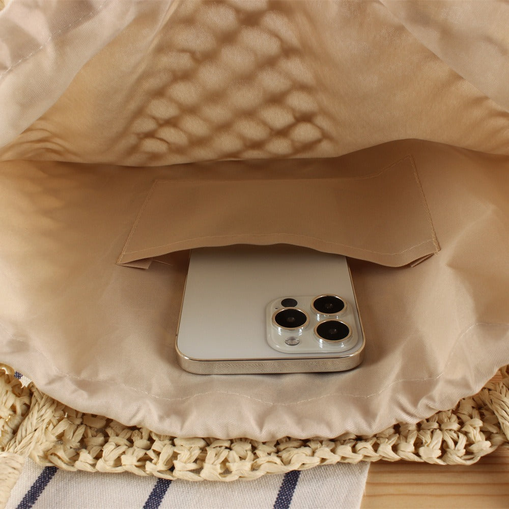 Einkaufstasche Aus Handgewebtem Naturmaterial mit Luftigem Design Brehn