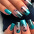 Künstlerisches Gradient Press-On Nagelset mit Stern Design Brehn