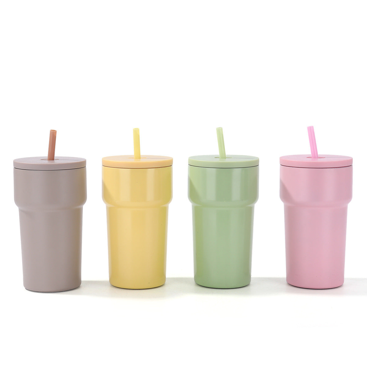 Unisex Isolierter Trinkbecher mit Staubschutzdeckel und Strohhalm Brehn