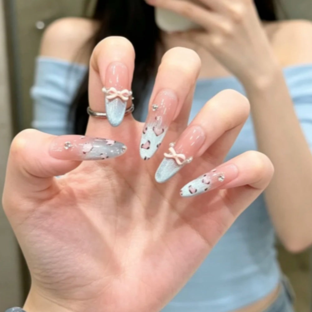 Erweitertes Glitzer-verstärktes Press-On Nagelset Brehn