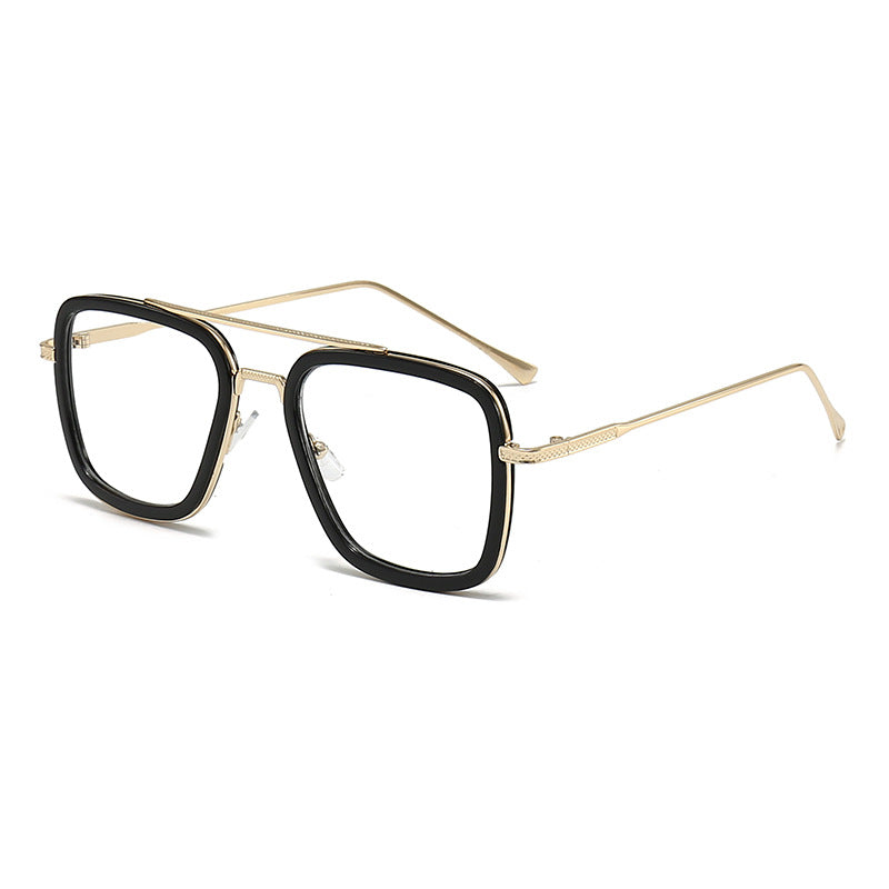 Damen modische quadratische Sonnenbrille mit glamourösem Metallrahmen Brehn