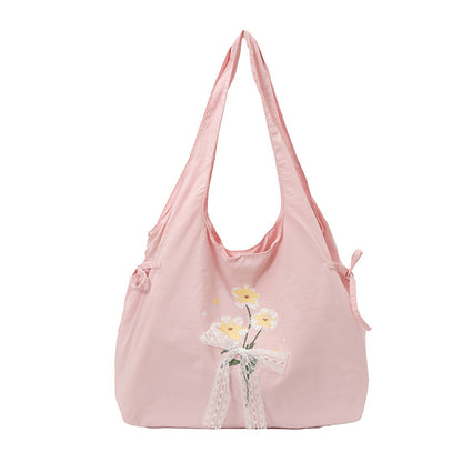Blumenbestickte Schulter-Tote-Bag