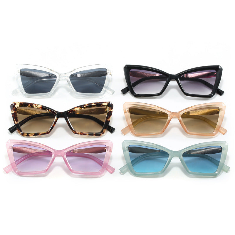Damen Cat-Eye Sonnenbrille mit luxuriösem transparentem Rahmen Brehn