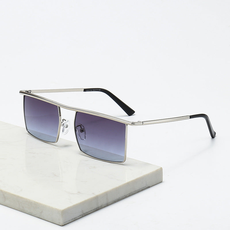 Damen modische Sonnenbrille mit filigranem, rechteckigem Rahmen Brehn