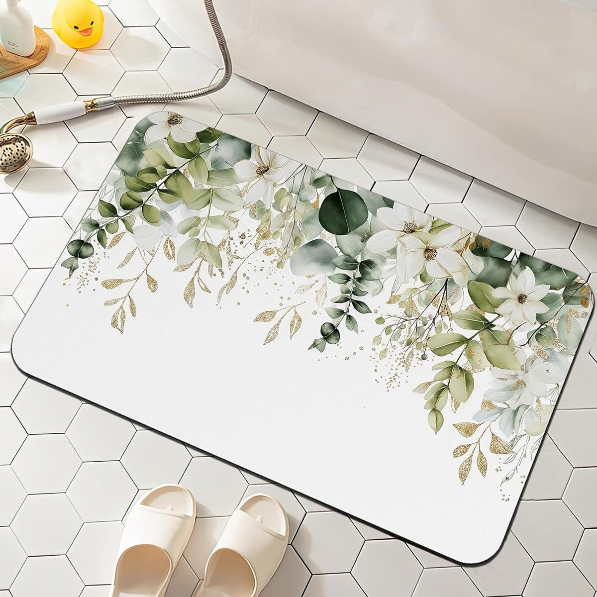 Blumenmuster Komfort Badmatte Brehn