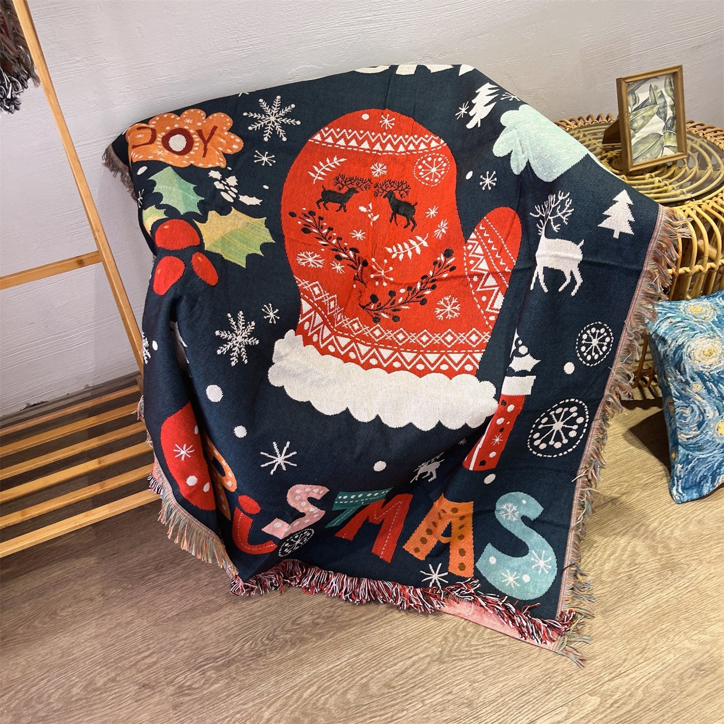 Festliches, holiday-themed gewobenes Werfdecke