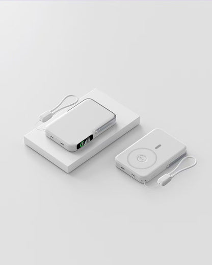 Powerbank mit Integrierter Kabelloser Ladefunktion und Lcd-Display Brehn