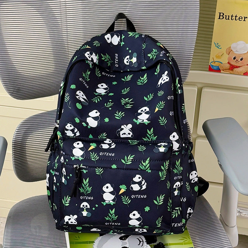 Spaßiger und verspielter Panda-Print-Rucksack