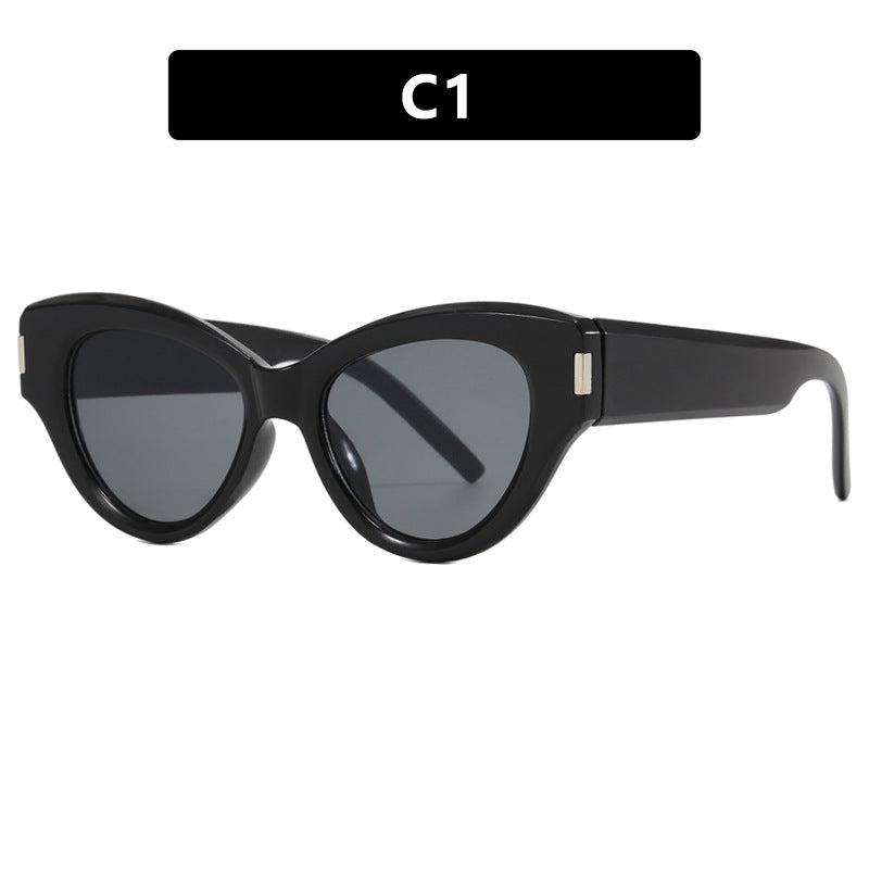 Damen stilvolle Cat-Eye Sonnenbrille mit transparentem Rahmen Brehn