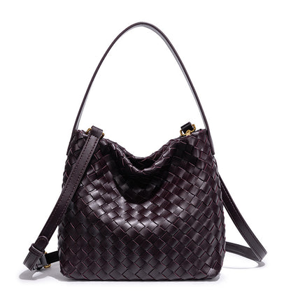 Elegante Geflochtene Leder Schultertasche Brehn