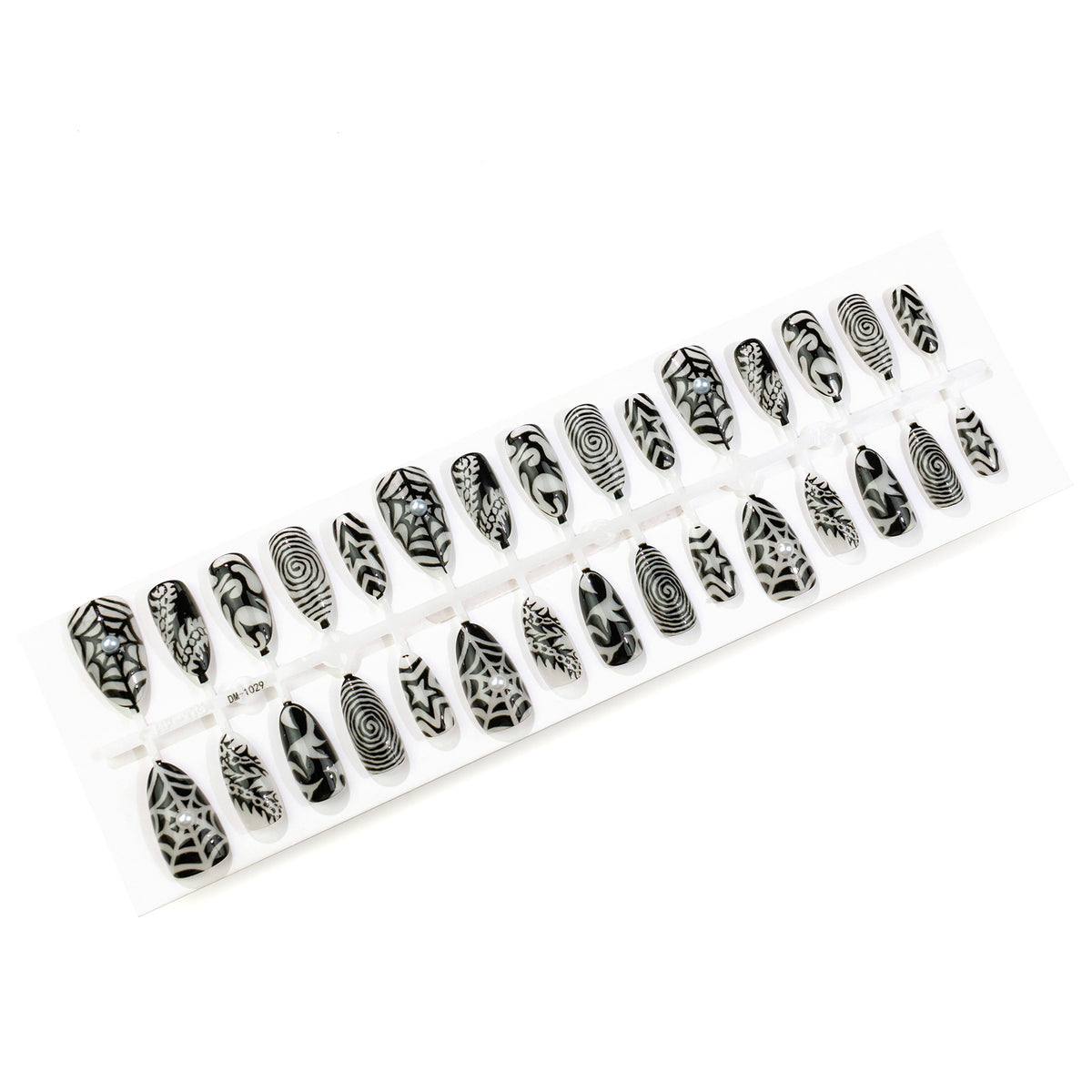Künstlerisches Press-On Nagelkunst Set mit abstrakten Designs Brehn