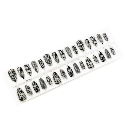 Künstlerisches Press-On Nagelkunst Set mit abstrakten Designs Brehn