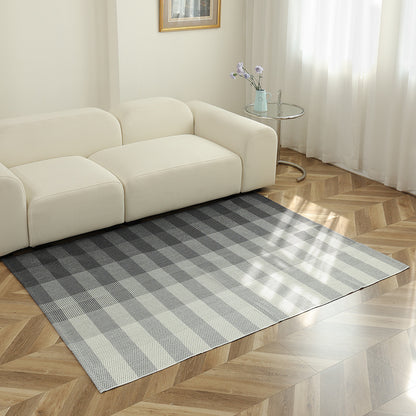 Gestreifter Flachgewebe-Teppich für Wohnzimmer mit niedrigem Flor und modernem Streifenmuster Brehn