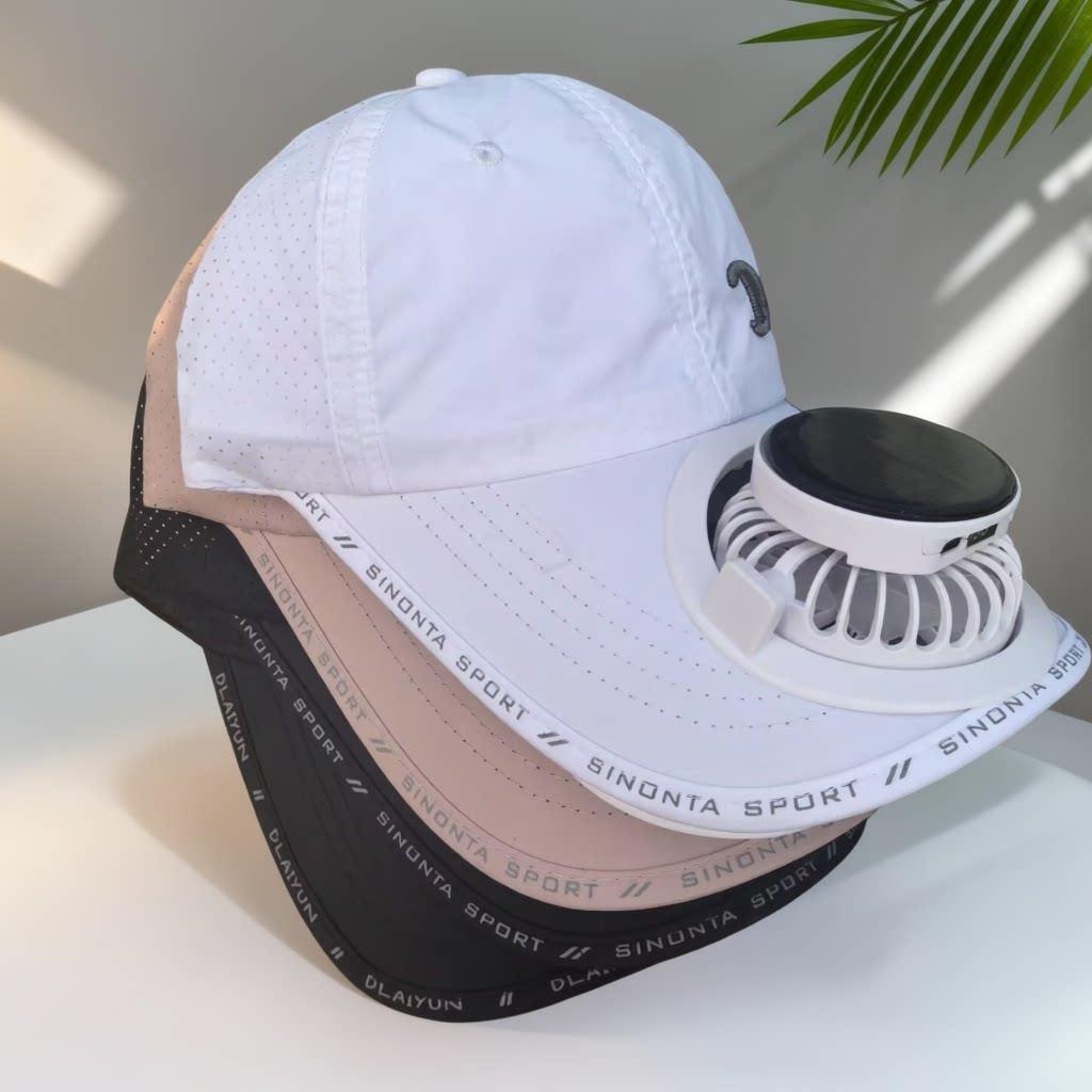 Multifunktionale Basketballmütze mit abnehmbarem Solarlüfter und verstellbarem Schirm Brehn