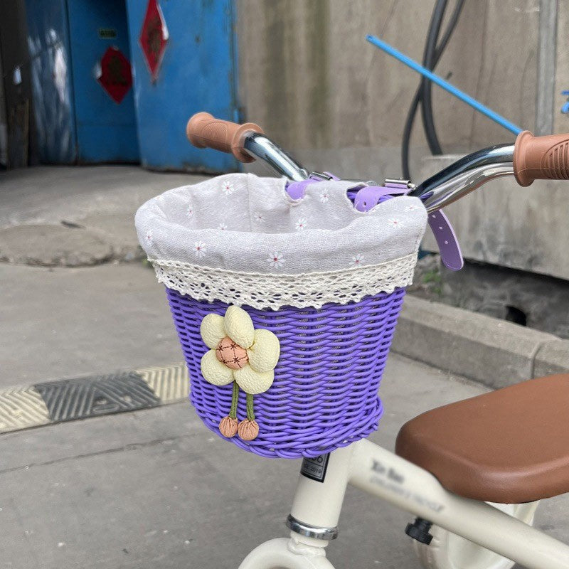 Blumenverzierte Fahrradkorb Brehn