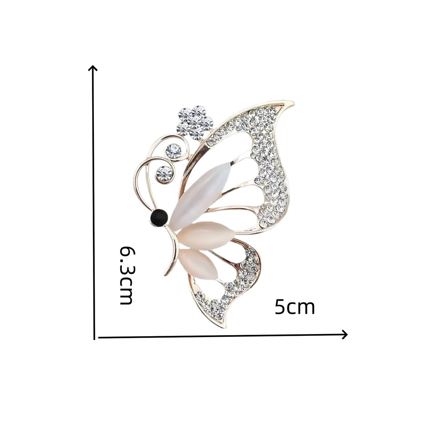 Elegante Schmetterlingsbrosche Brehn