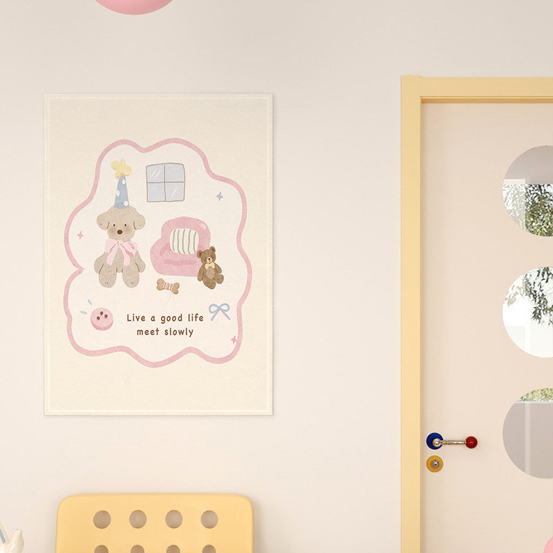 Cute Cartoon Mug Illustration Framed Wall Art Print for Kitchen & Nursery
