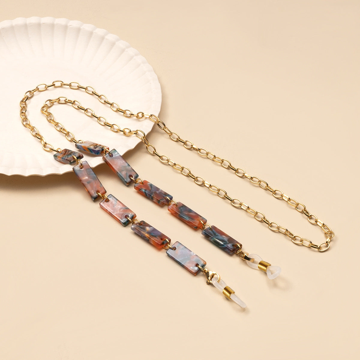 Chunky Abstract Pattern Eyewear Chain Brehn