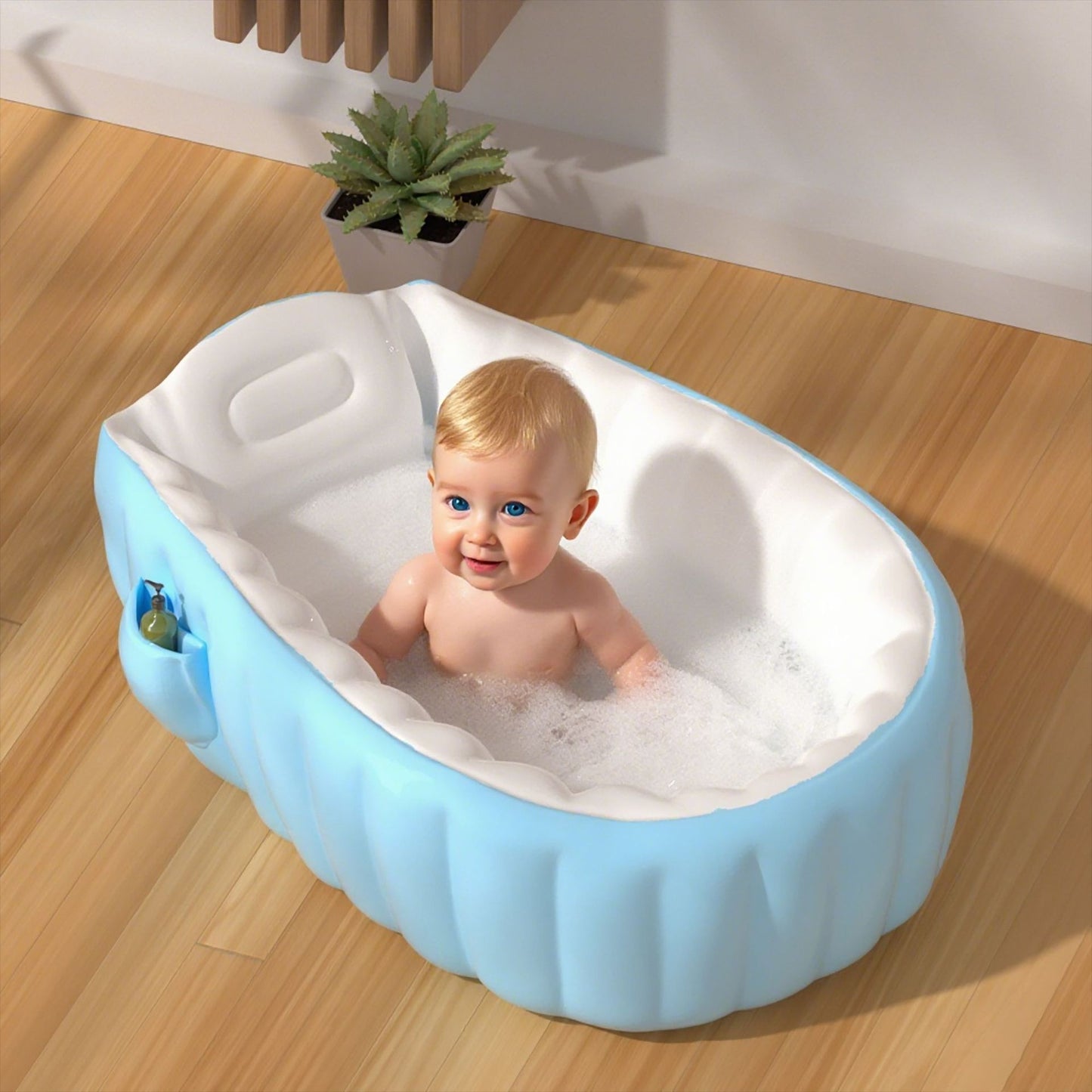 Unisex Aufblasbare Komfort-Badewanne mit seitlichen Ablagen Brehn