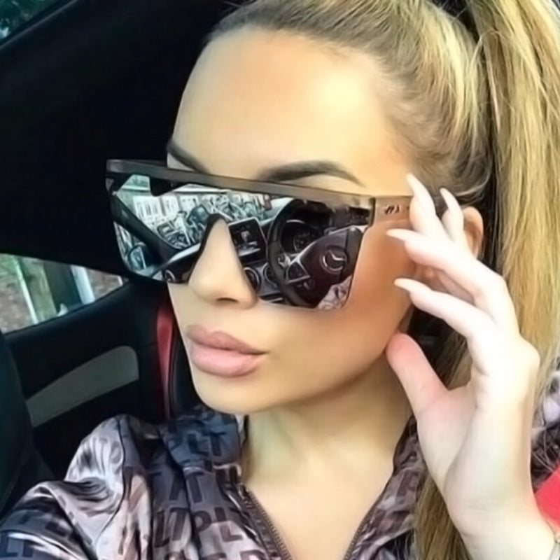 Damen modische visuelle Sonnenbrille mit breitem Rahmen Brehn