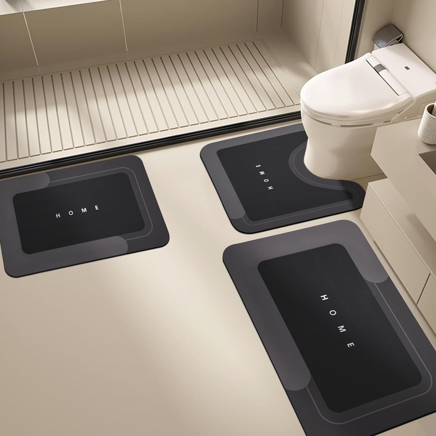 Stylische Badezimmermatten-Set