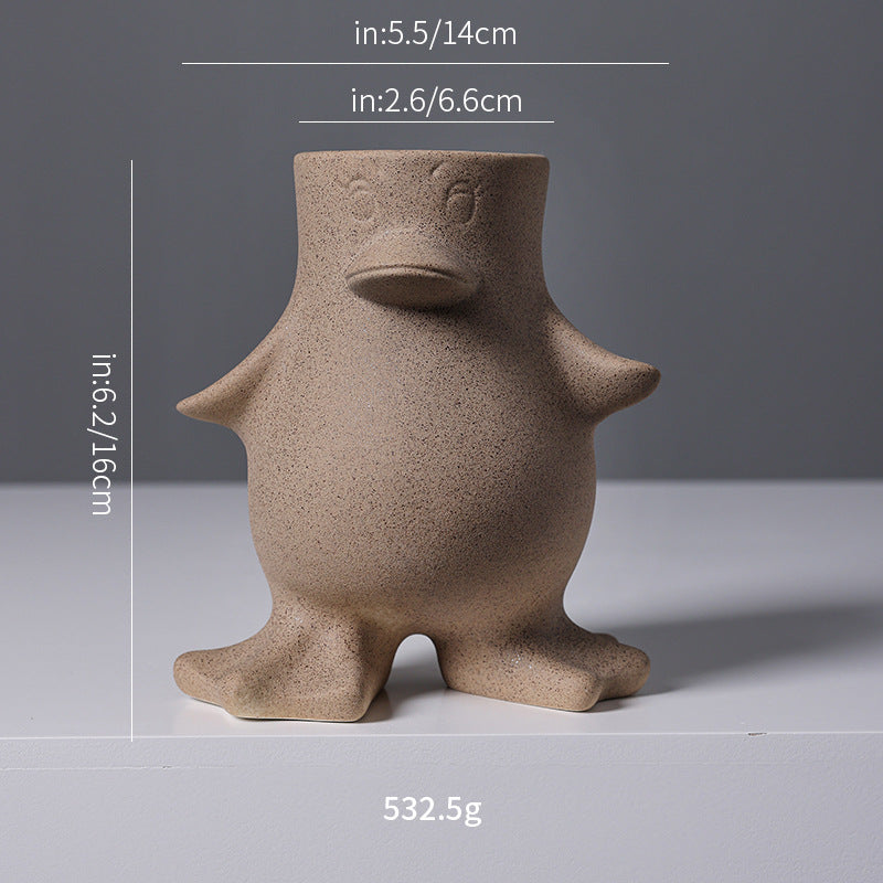 Kreativer Keramik-Ente-Blumentopf