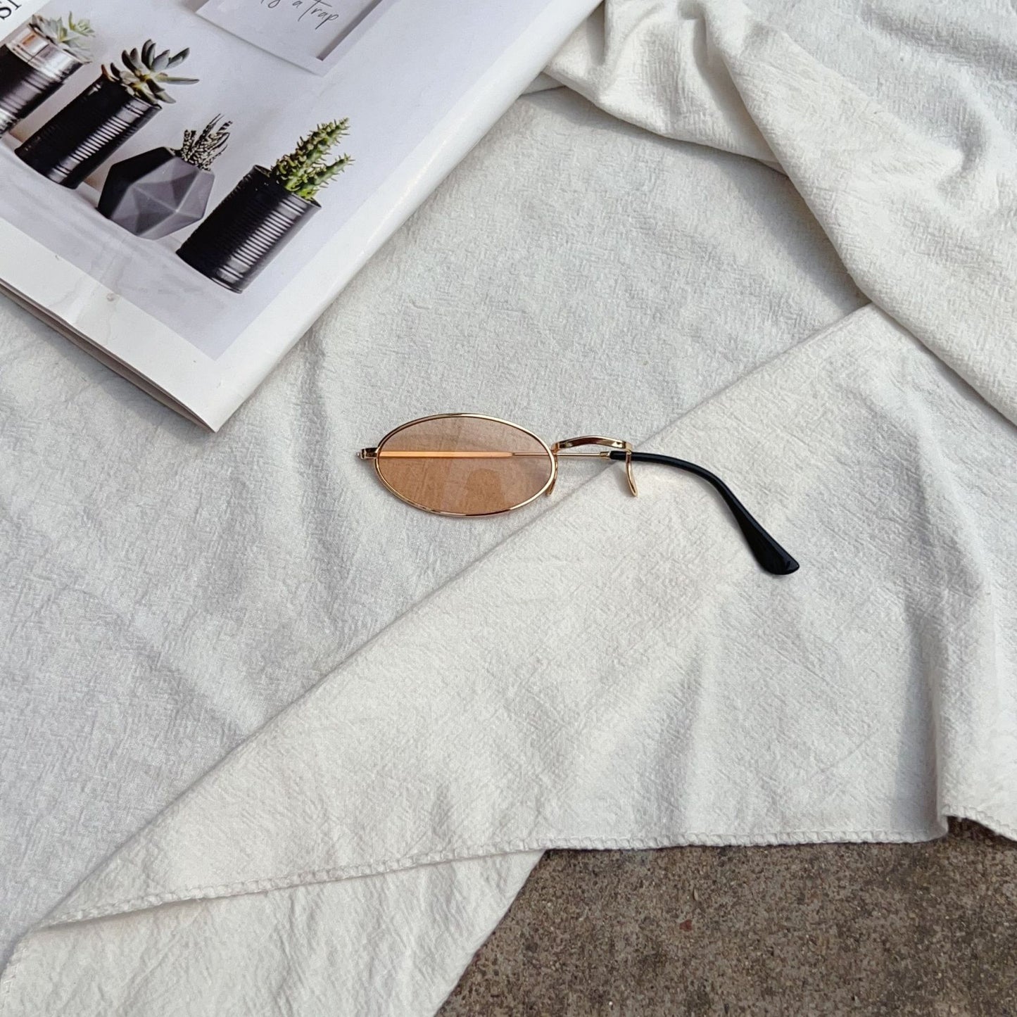 Retro-inspirierte ovale Rahmenbrille Brehn