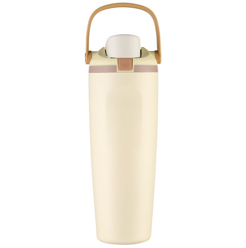 Unisex nan doppelwandige Vakuum-Trinkflasche aus Edelstahl mit Einhand-Klickverschluss und Tragegriff Brehn