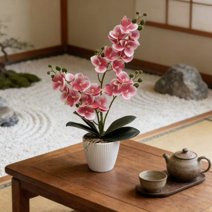 Lebensechte Orchideen Blumengesteck