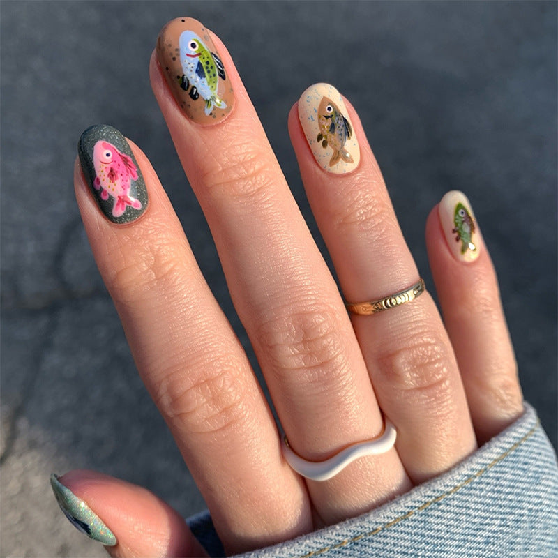 Kreatives Press-On Nagelkunst-Set mit einzigartigen Insekten-Designs Brehn