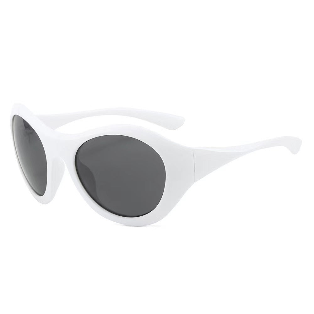 Damen Modische Ovale Sonnenbrille mit transparentem Rahmen Brehn