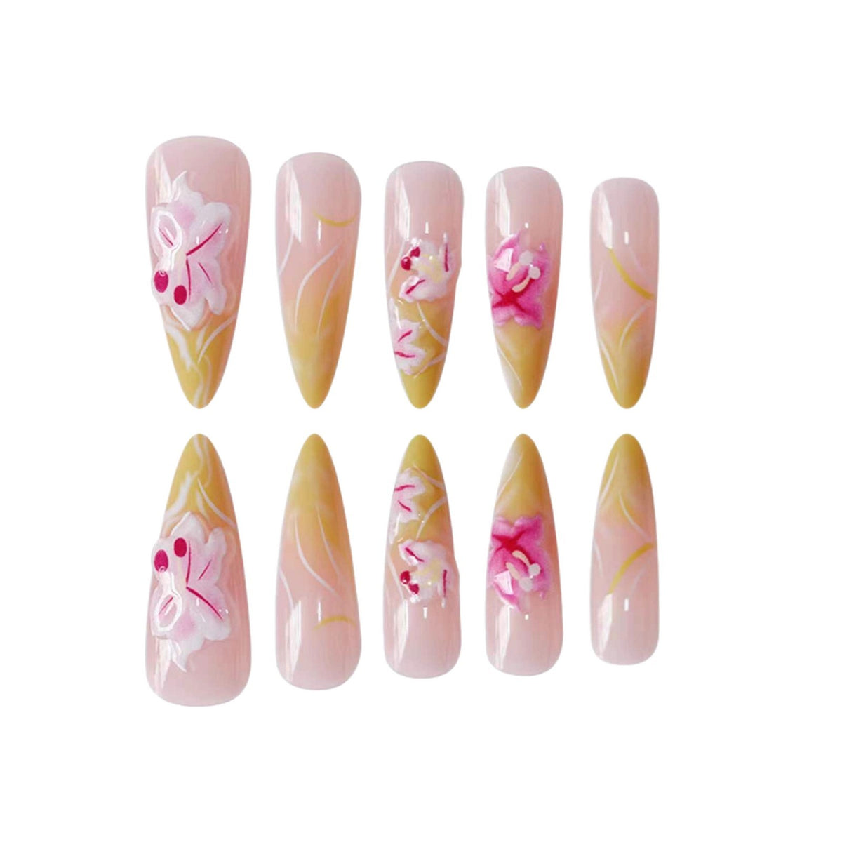 Luxuriöse 3D Blumen Nagelverzierungen Brehn