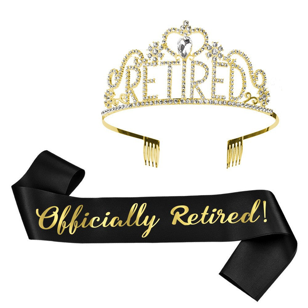 Damen Festliche Tiara mit Aufschrift und Satin-Schärpe Brehn